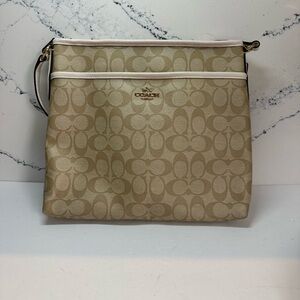 Coach Beige and Cream Shoulder Bag